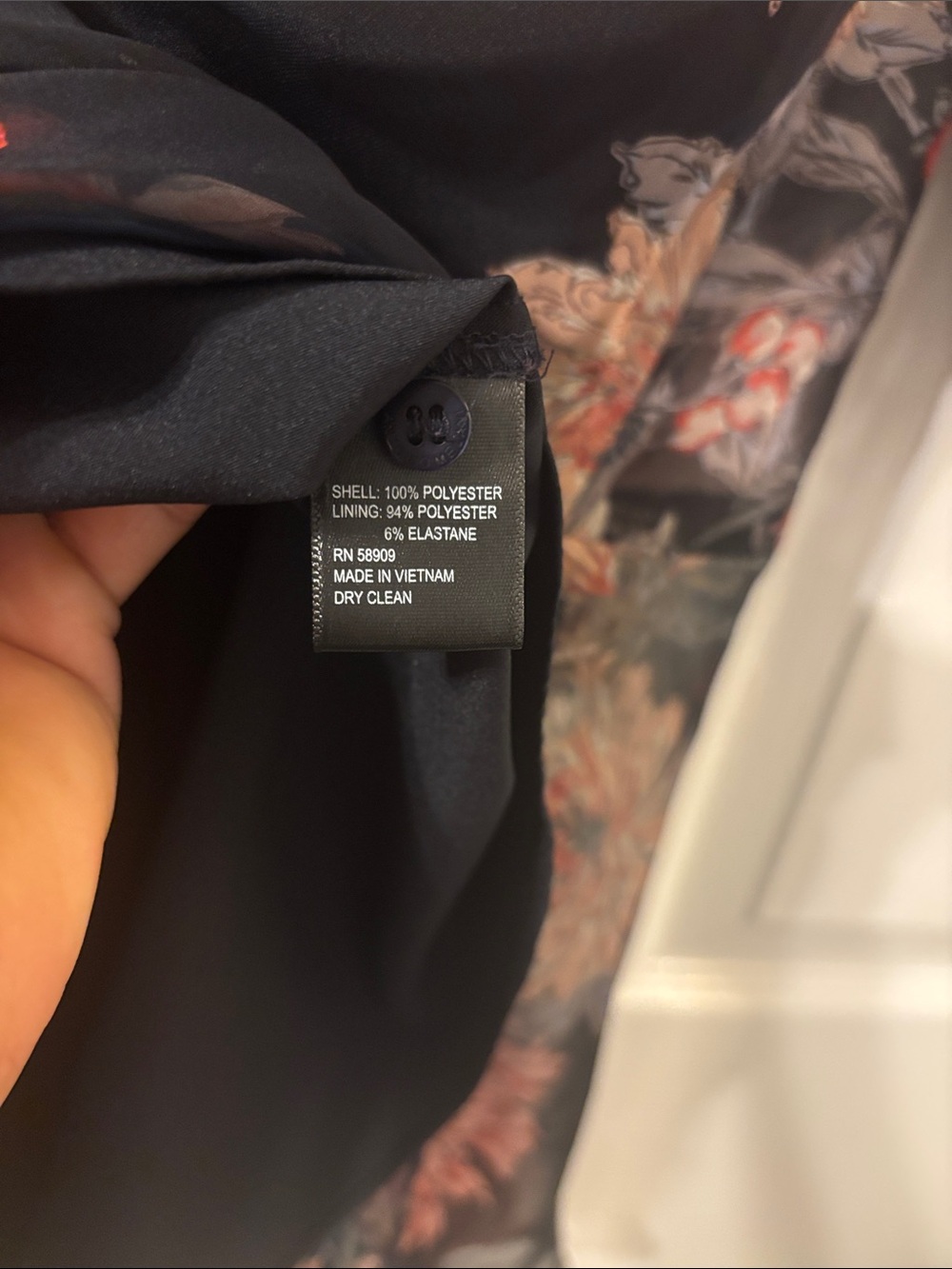 ANTONIO MELANI Black Dress with Coral Floral Trim - Picture 6 of 9
